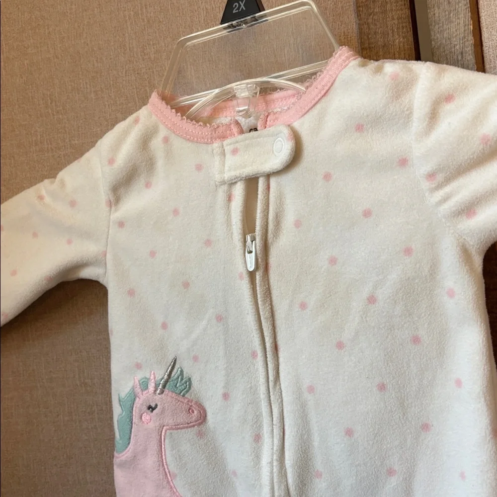 Adorable Carters Fleece Unicorn Kids One Piece 6 Months
